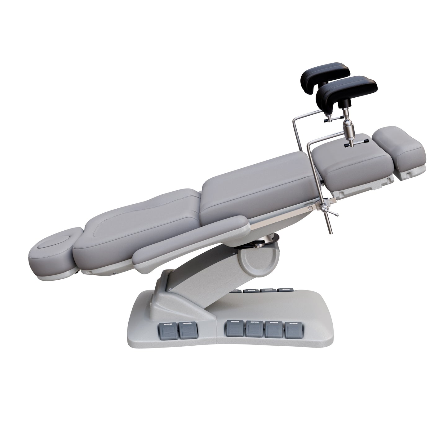 SPA NUMA OB-GYN Swivel Deluxe 4 motor electric treatment chair with stirrups, vegan leather upholstery, 120-degree rotation, for gynecological exams and aesthetic procedures.