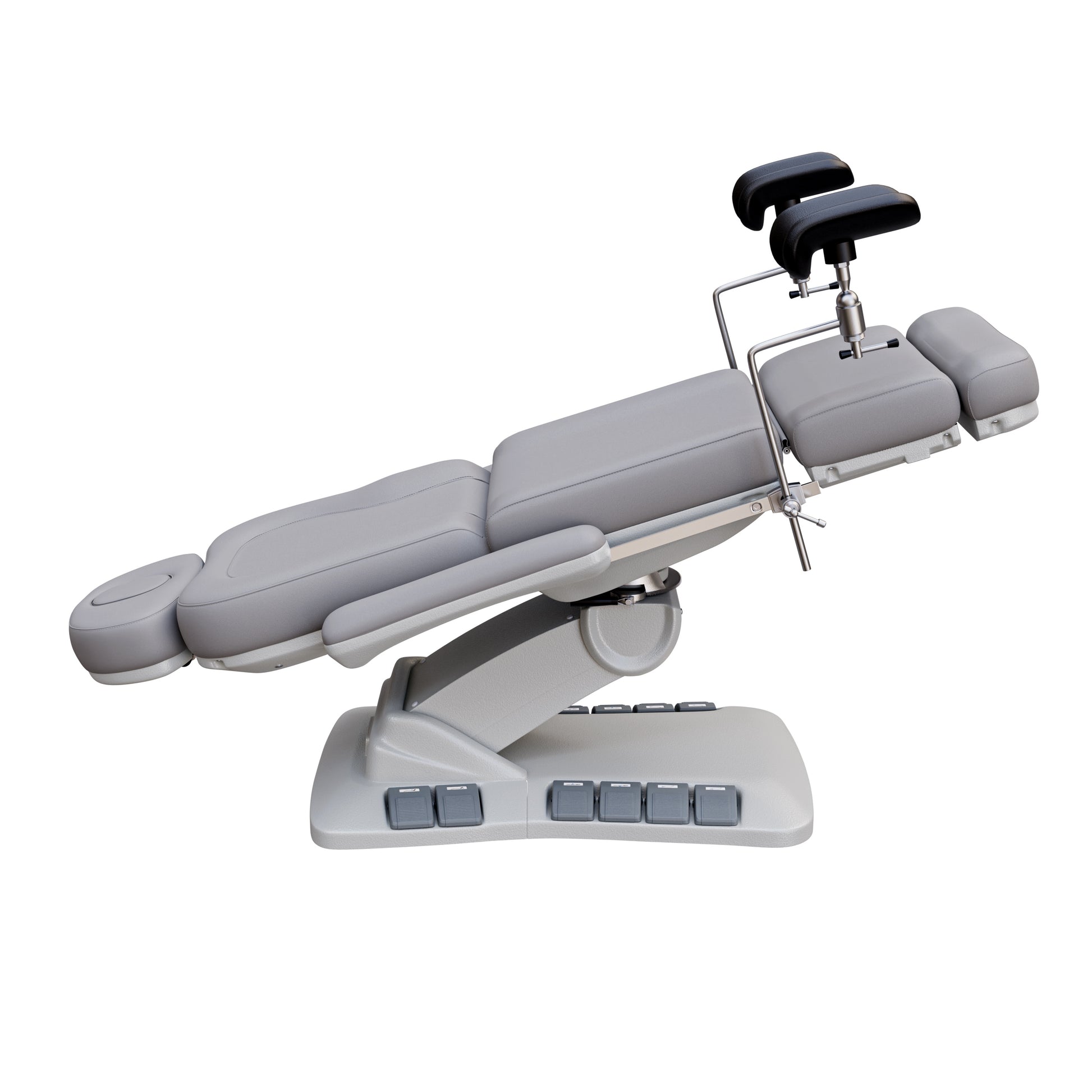 SPA NUMA OB-GYN Swivel Deluxe 4 motor electric treatment chair with stirrups, vegan leather upholstery, 120-degree rotation, for gynecological exams and aesthetic procedures.