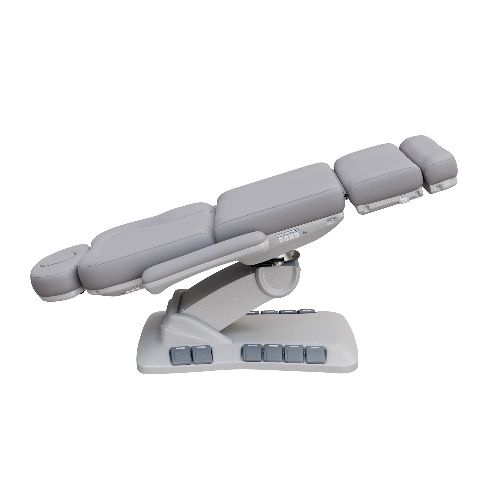 SPA NUMA Swivel Deluxe 4 Motor Electric Treatment Chair for esthetic procedures, outpatient surgery, and medical evaluations – features 120° rotation, vegan leather upholstery, built-in foot pedals, reversible armrests, extendable headrest with face hole.