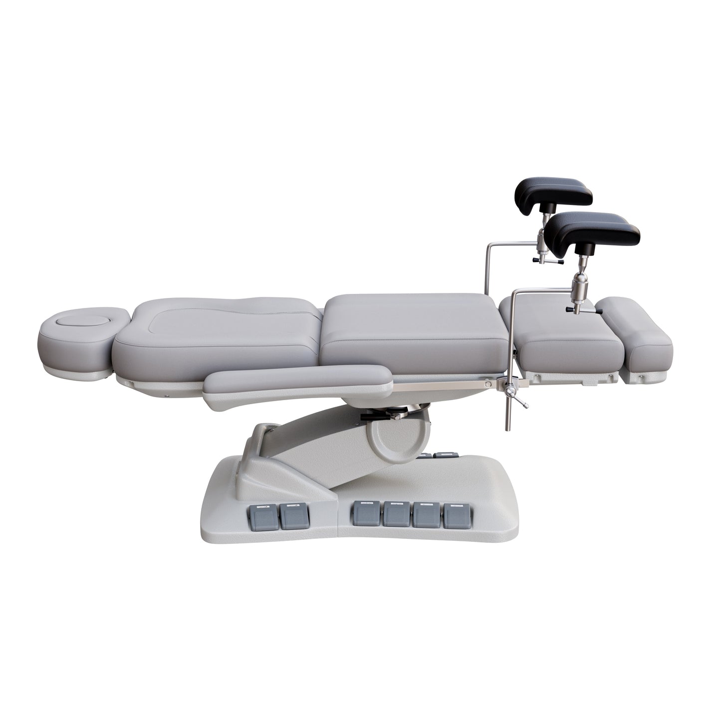 SPA NUMA OB-GYN Swivel Deluxe 4 motor electric treatment chair with stirrups, vegan leather upholstery, 120-degree rotation, for gynecological exams and aesthetic procedures.