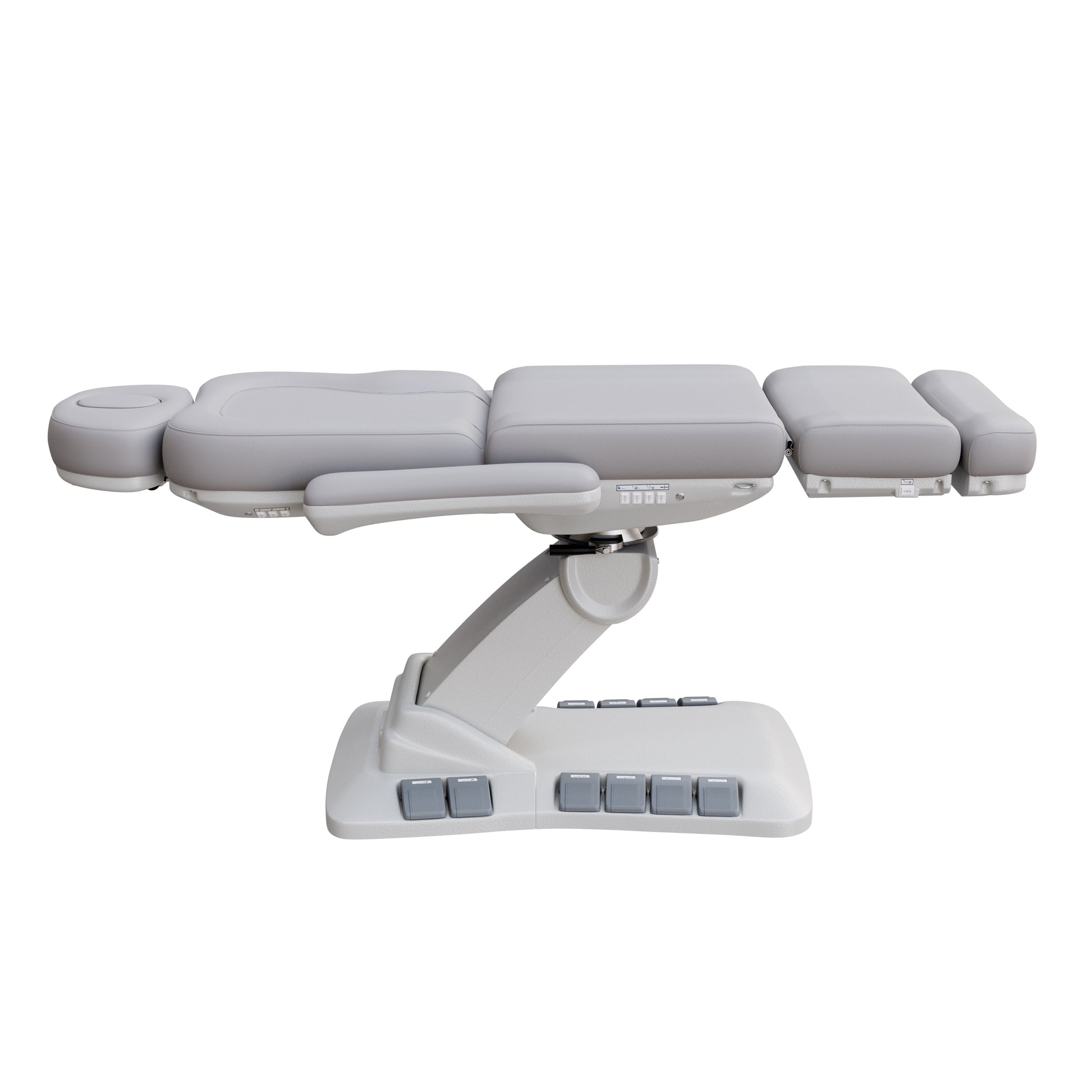 SPA NUMA Swivel Deluxe 4 Motor Electric Treatment Chair for esthetic procedures, outpatient surgery, and medical evaluations – features 120° rotation, vegan leather upholstery, built-in foot pedals, reversible armrests, extendable headrest with face hole.