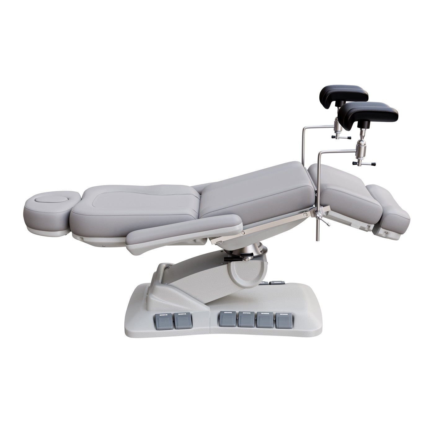 SPA NUMA OB-GYN Swivel Deluxe 4 motor electric treatment chair with stirrups, vegan leather upholstery, 120-degree rotation, for gynecological exams and aesthetic procedures.