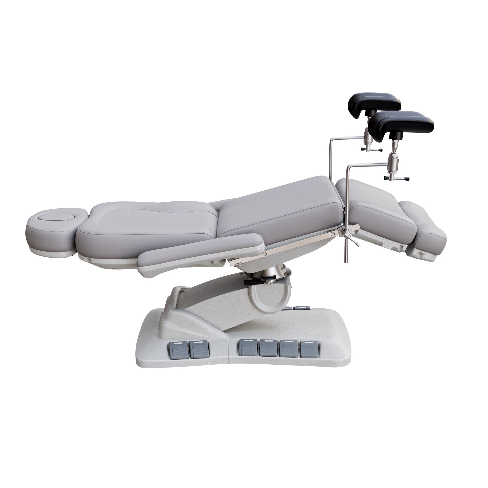 SPA NUMA OB-GYN Swivel Deluxe 4 motor electric treatment chair with stirrups, vegan leather upholstery, 120-degree rotation, for gynecological exams and aesthetic procedures.