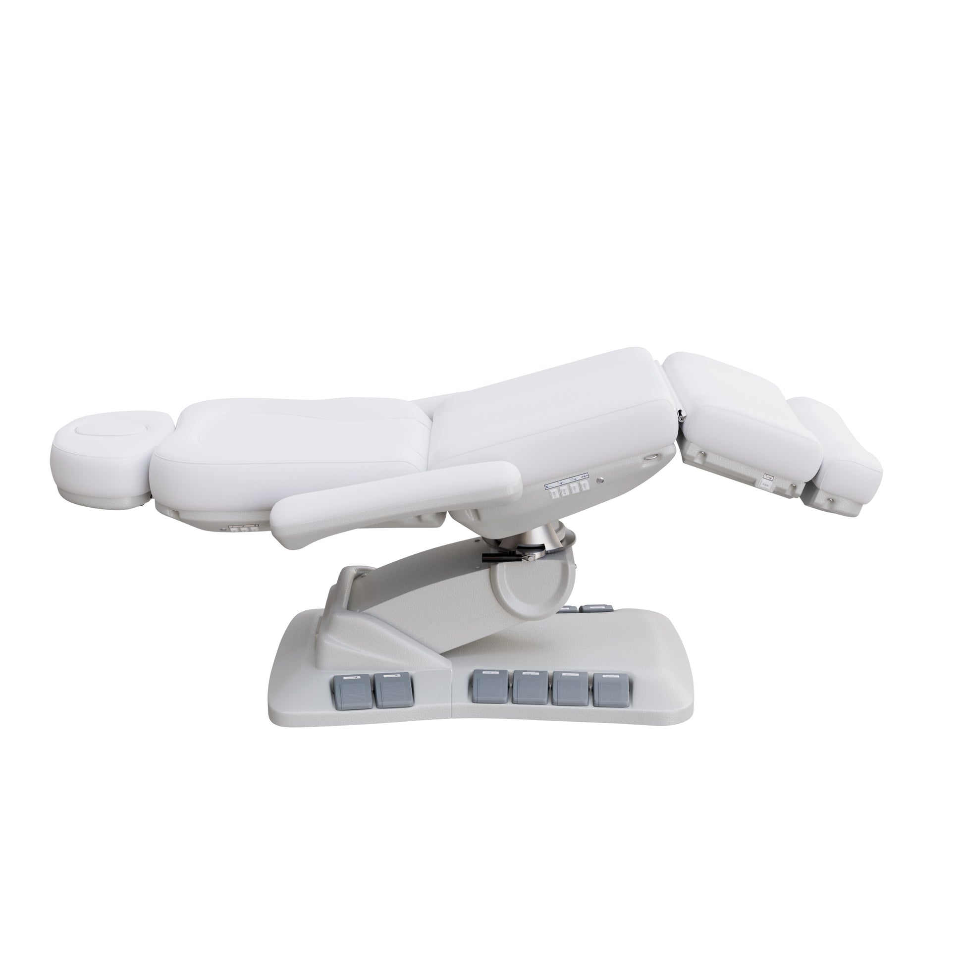 Spa Numa SWIVEL DELUXE 4 motor electric treatment chair with 120° rotation, built-in foot pedals, extendable headrest with facial hole, and vegan leather upholstery—ideal for esthetic procedures, outpatient surgery, and medspa treatments.