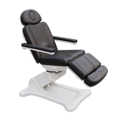 Spa Numa SWIVEL fully electric 4-motor medical treatment chair with 240° rotation, vegan leather upholstery, facial port, Trendelenburg positioning, and ergonomic design for esthetic, surgical, and outpatient procedures.
