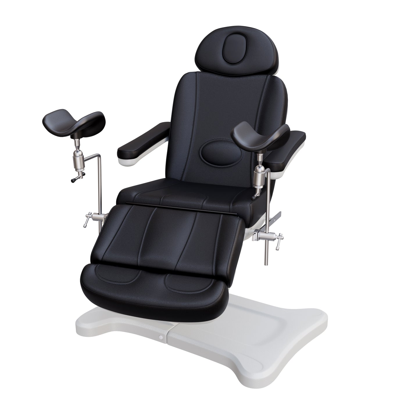 Fully electric Spa Numa OB-GYN treatment table with 4 motors, 240° rotation, adjustable PU leather headrest, and stainless-steel stirrups for clinical and aesthetic procedures.