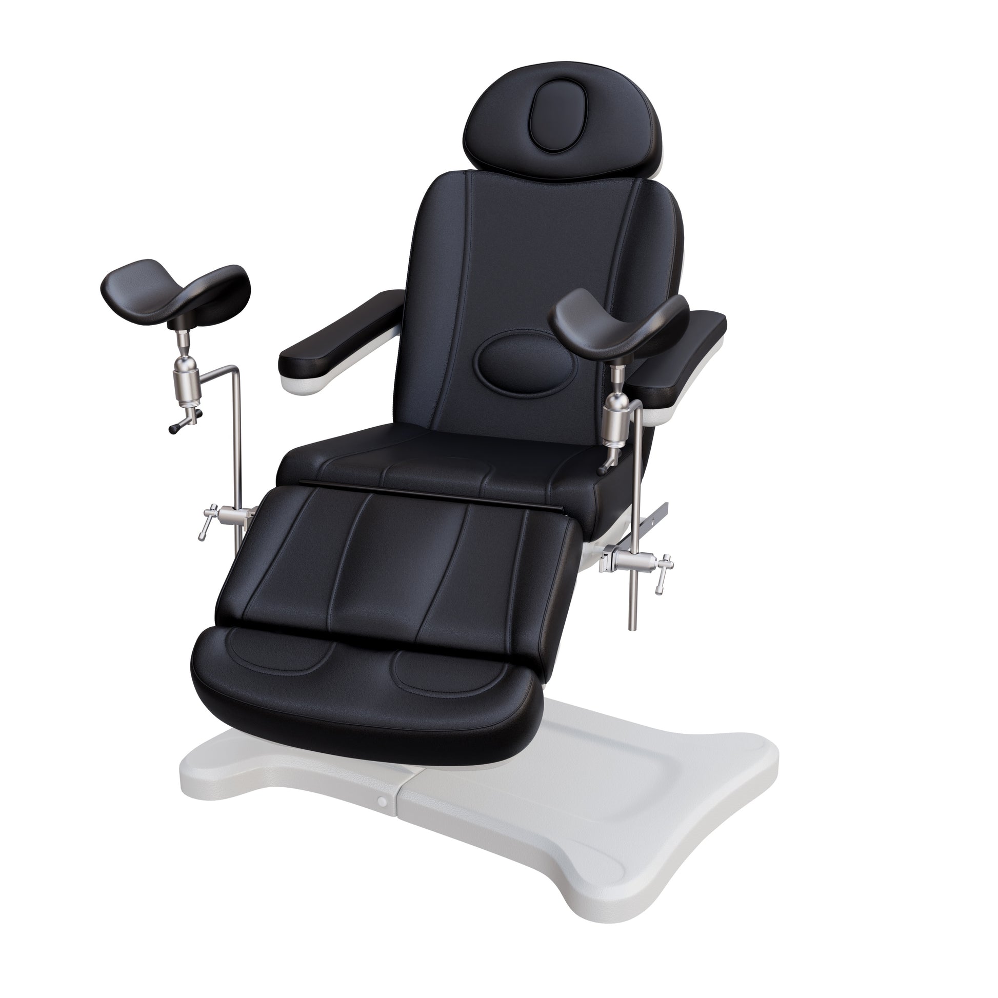 Fully electric Spa Numa OB-GYN treatment table with 4 motors, 240° rotation, adjustable PU leather headrest, and stainless-steel stirrups for clinical and aesthetic procedures.