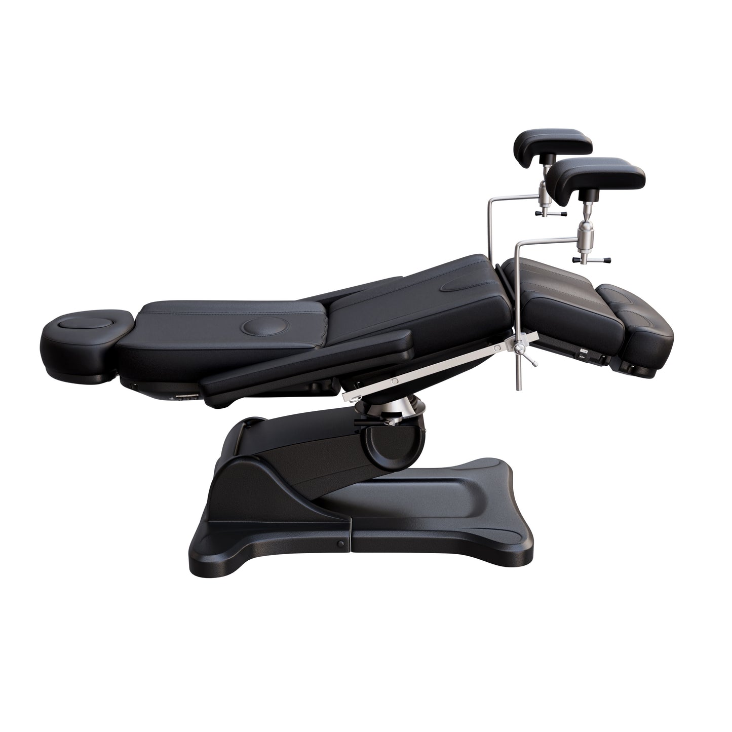 Spa Numa OB-GYN SWIVEL fully electric treatment table with adjustable stirrups, 4-motor control, 240° rotation, vegan leather upholstery, and extendable headrest for medical and aesthetic procedures.
