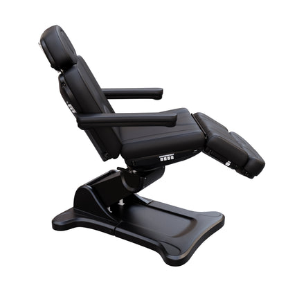 Spa Numa SWIVEL fully electric treatment chair with 4 motors, 240-degree rotation, vegan leather upholstery, extendable headrest and footrest, reversible armrests, and Trendelenburg position for medical, esthetic, and surgical procedures.
