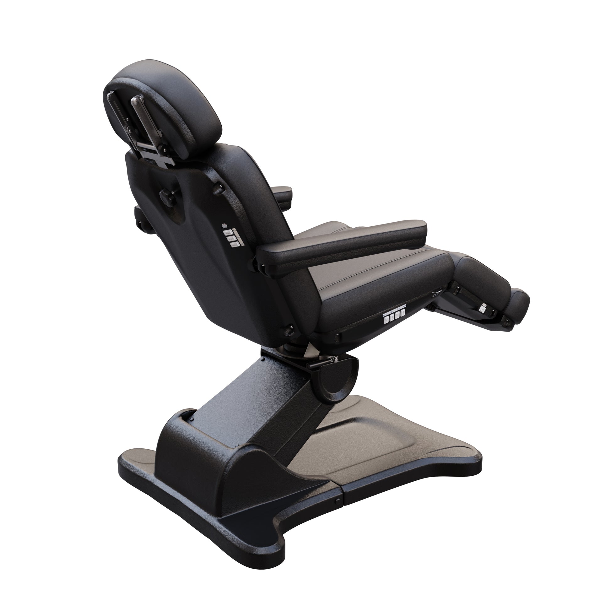 Spa Numa SWIVEL fully electric treatment chair with 4 motors, 240-degree rotation, vegan leather upholstery, extendable headrest and footrest, reversible armrests, and Trendelenburg position for medical, esthetic, and surgical procedures.