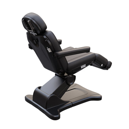 Spa Numa SWIVEL fully electric treatment chair with 4 motors, 240-degree rotation, vegan leather upholstery, extendable headrest and footrest, reversible armrests, and Trendelenburg position for medical, esthetic, and surgical procedures.