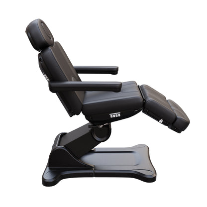 Spa Numa SWIVEL fully electric treatment chair with 4 motors, 240-degree rotation, vegan leather upholstery, extendable headrest and footrest, reversible armrests, and Trendelenburg position for medical, esthetic, and surgical procedures.