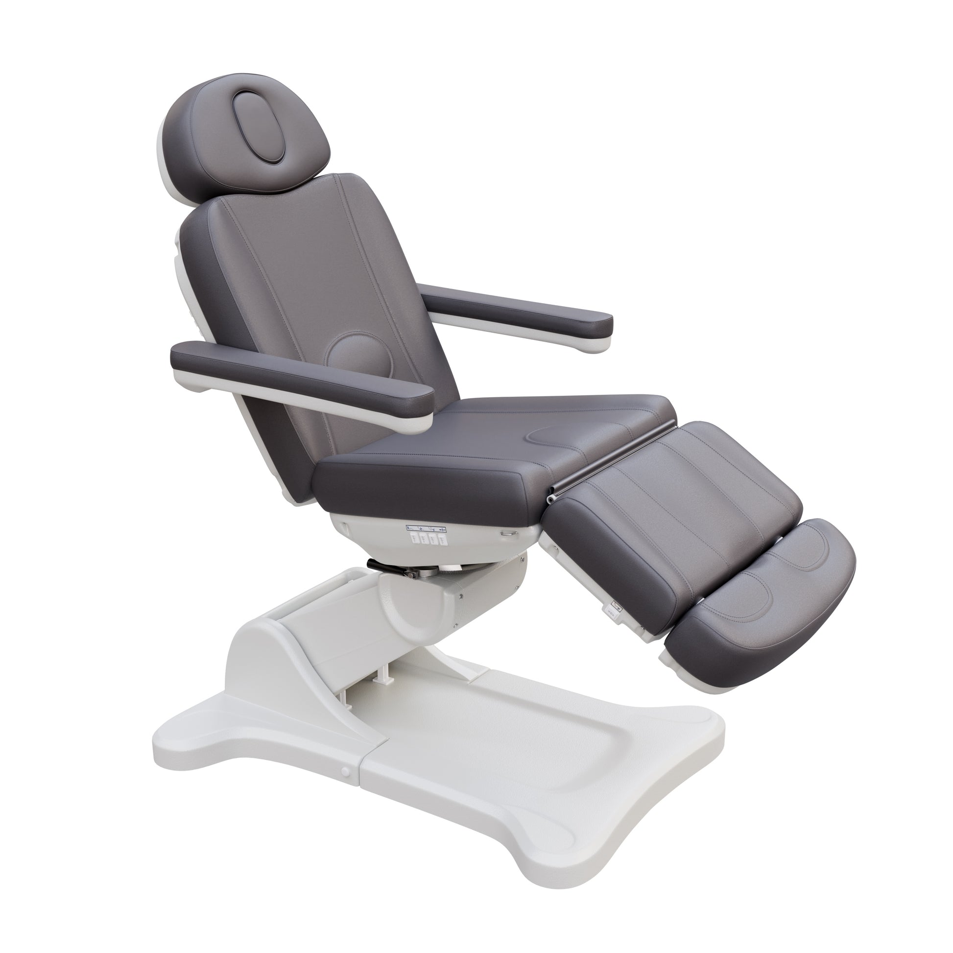 Spa Numa SWIVEL fully electric 4-motor treatment chair with 240-degree rotation, vegan leather upholstery, Trendelenburg positioning, extendable headrest and footrest for medical, surgical, and esthetic procedures.