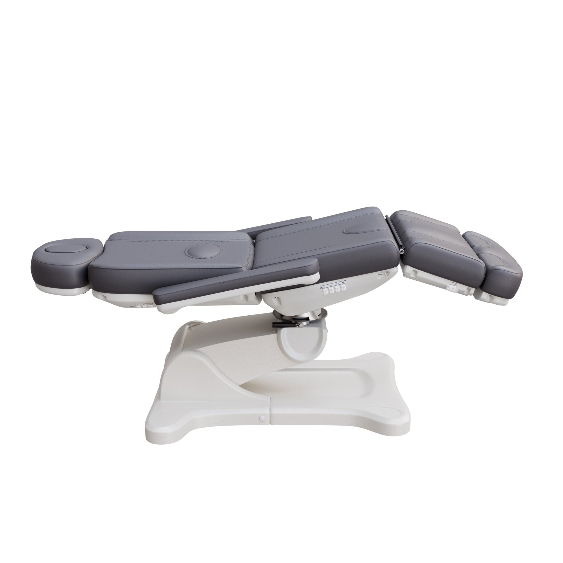 Spa Numa SWIVEL fully electric 4-motor treatment chair with 240-degree rotation, vegan leather upholstery, Trendelenburg positioning, extendable headrest and footrest for medical, surgical, and esthetic procedures.