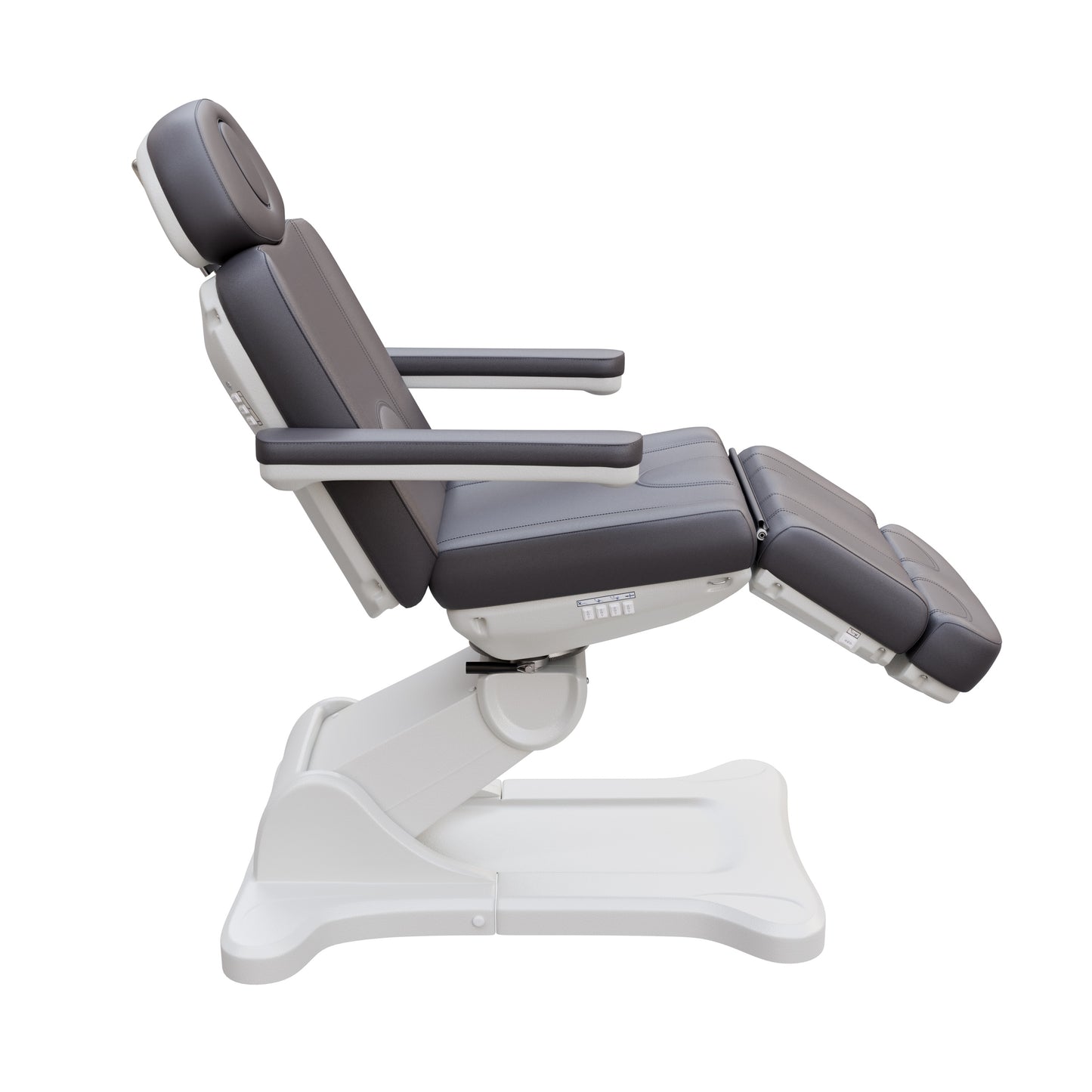 Spa Numa SWIVEL fully electric 4-motor treatment chair with 240-degree rotation, vegan leather upholstery, Trendelenburg positioning, extendable headrest and footrest for medical, surgical, and esthetic procedures.