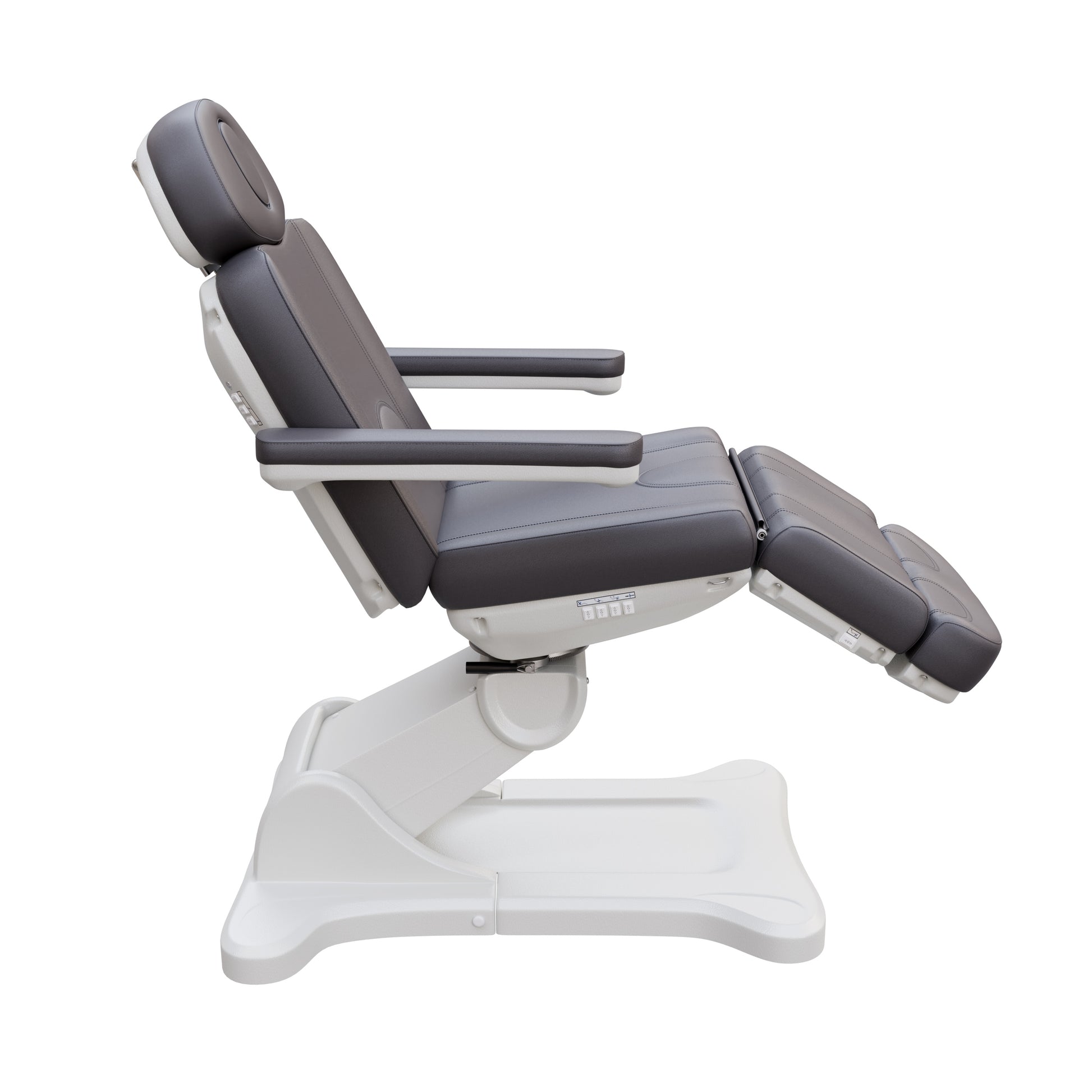 Spa Numa SWIVEL fully electric 4-motor treatment chair with 240-degree rotation, vegan leather upholstery, Trendelenburg positioning, extendable headrest and footrest for medical, surgical, and esthetic procedures.