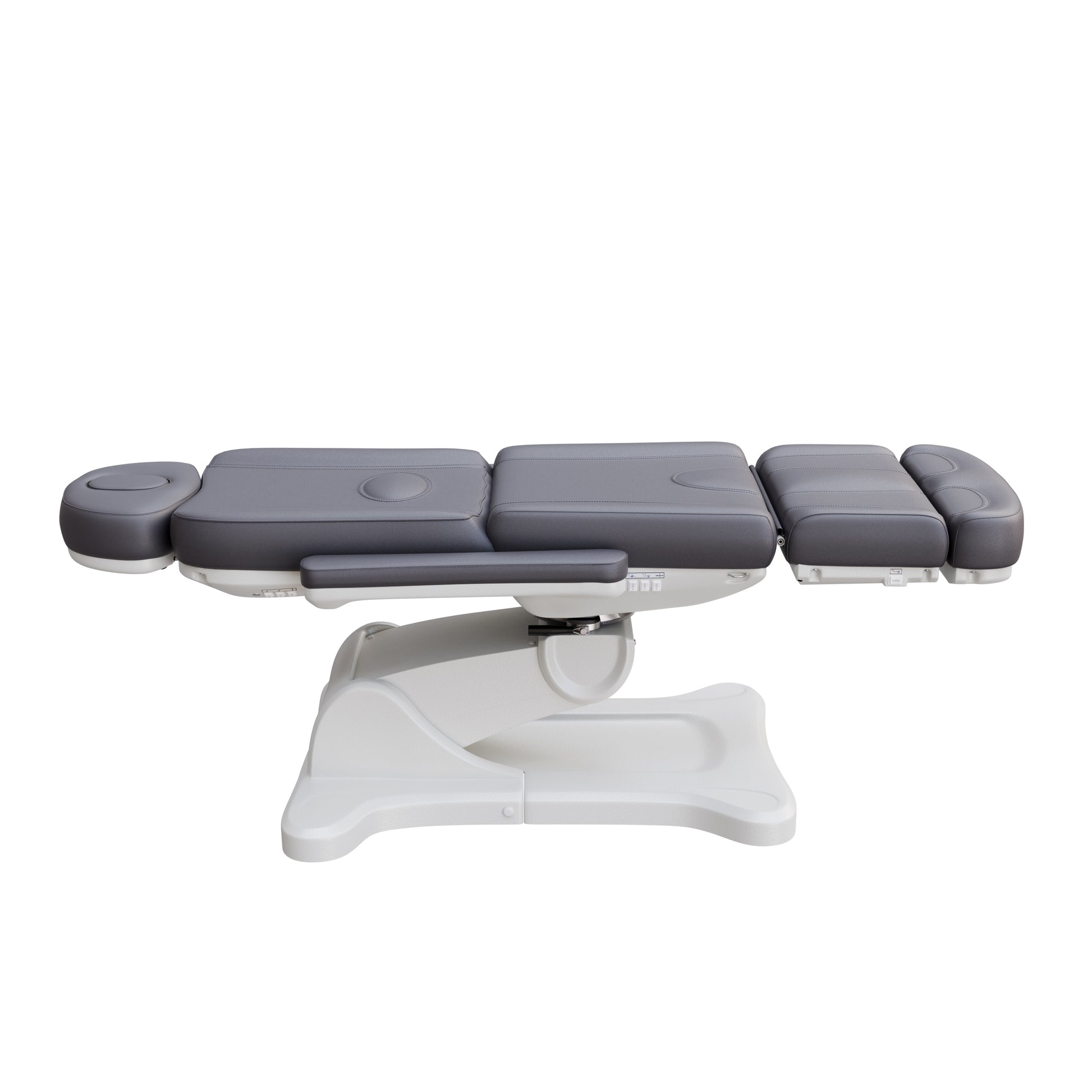 Spa Numa SWIVEL fully electric 4-motor treatment chair with 240-degree rotation, vegan leather upholstery, Trendelenburg positioning, extendable headrest and footrest for medical, surgical, and esthetic procedures.
