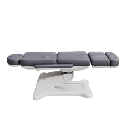 Spa Numa SWIVEL fully electric 4-motor treatment chair with 240-degree rotation, vegan leather upholstery, Trendelenburg positioning, extendable headrest and footrest for medical, surgical, and esthetic procedures.