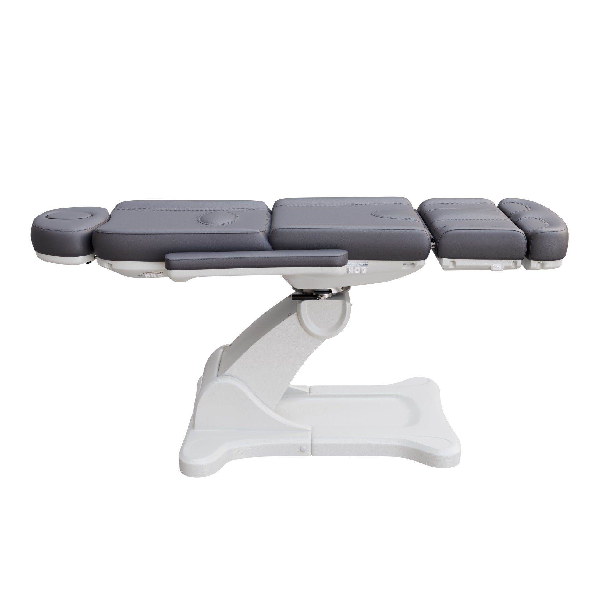 Spa Numa SWIVEL fully electric 4-motor treatment chair with 240-degree rotation, vegan leather upholstery, Trendelenburg positioning, extendable headrest and footrest for medical, surgical, and esthetic procedures.