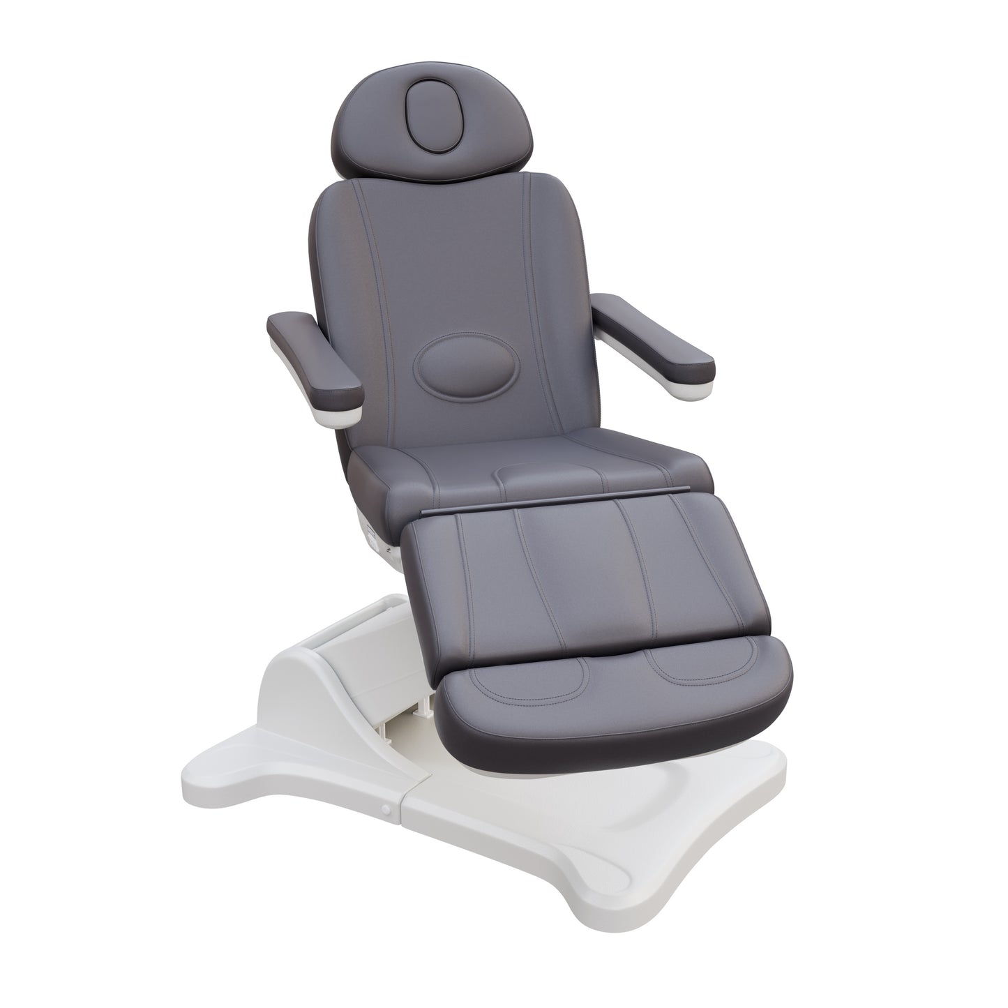 Spa Numa SWIVEL fully electric 4-motor treatment chair with 240-degree rotation, vegan leather upholstery, Trendelenburg positioning, extendable headrest and footrest for medical, surgical, and esthetic procedures.