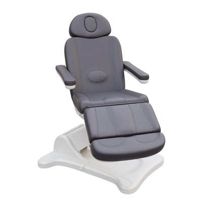 Spa Numa SWIVEL fully electric 4-motor treatment chair with 240-degree rotation, vegan leather upholstery, Trendelenburg positioning, extendable headrest and footrest for medical, surgical, and esthetic procedures.