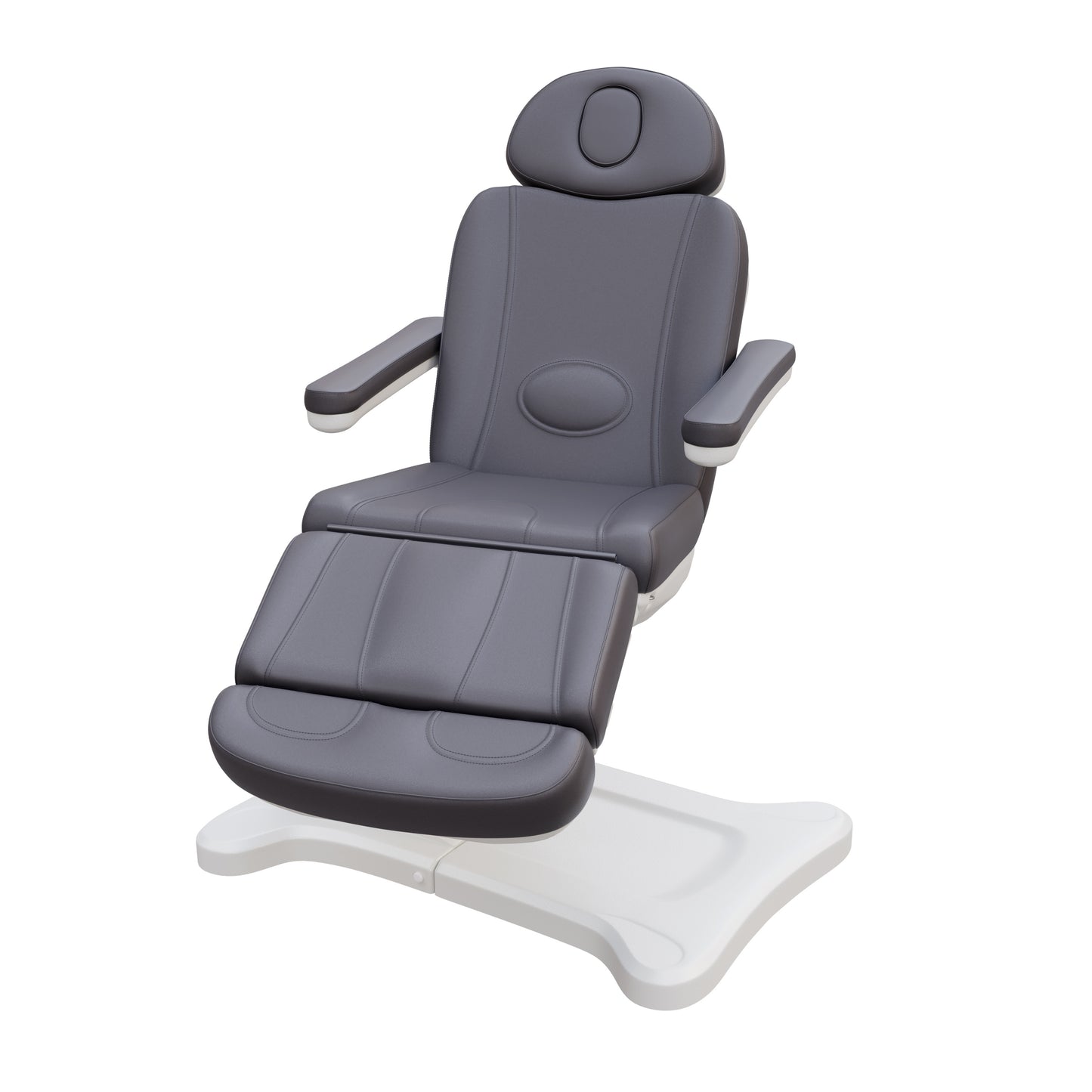 Spa Numa SWIVEL fully electric 4-motor treatment chair with 240-degree rotation, vegan leather upholstery, Trendelenburg positioning, extendable headrest and footrest for medical, surgical, and esthetic procedures.