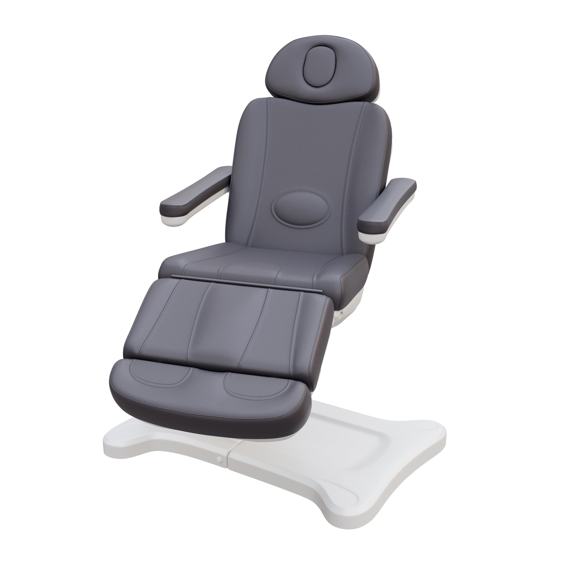 Spa Numa SWIVEL fully electric 4-motor treatment chair with 240-degree rotation, vegan leather upholstery, Trendelenburg positioning, extendable headrest and footrest for medical, surgical, and esthetic procedures.