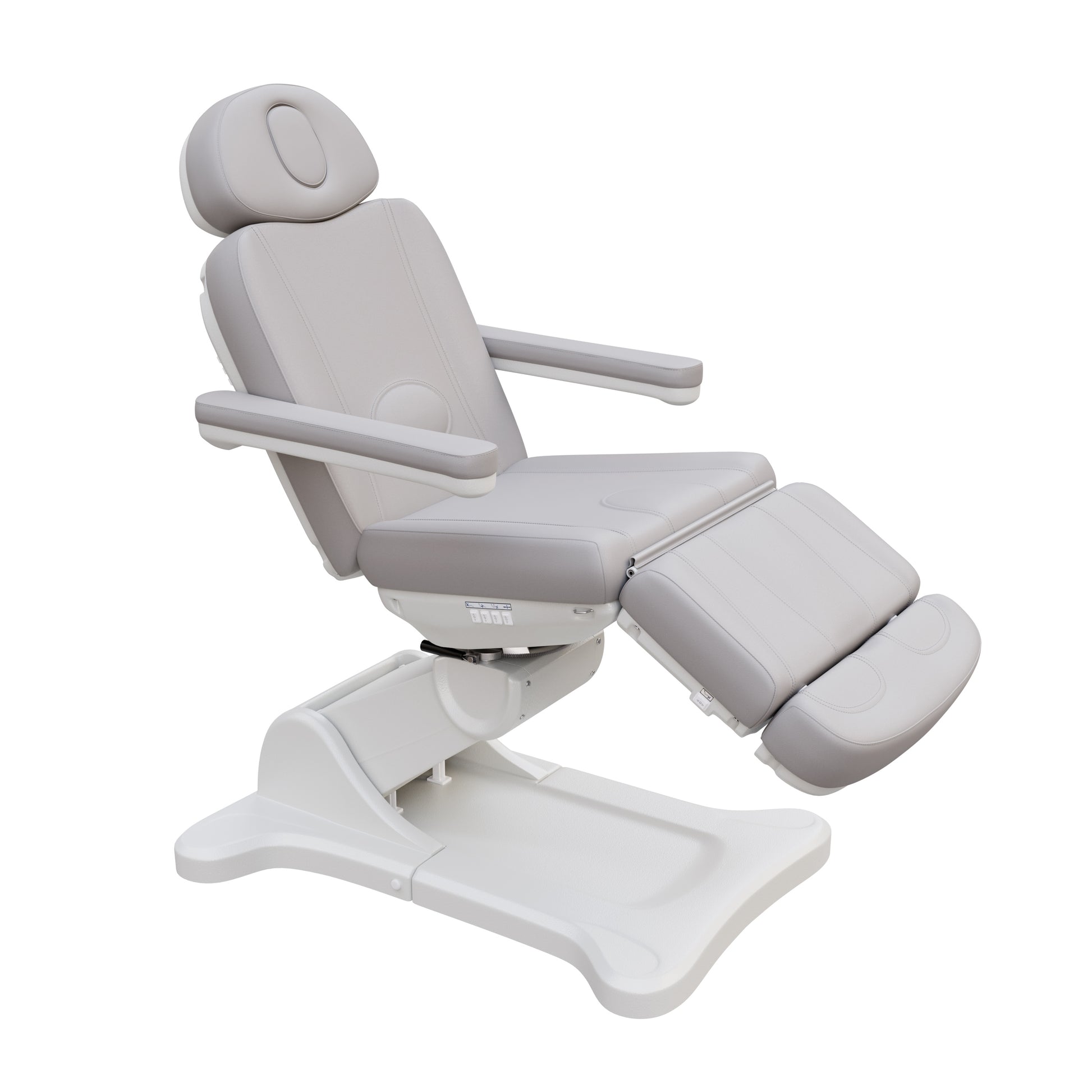 Spa Numa SWIVEL fully electric treatment chair with 4-motor adjustment, 240-degree rotation, vegan leather upholstery, and extendable headrest for medical and esthetic procedures.