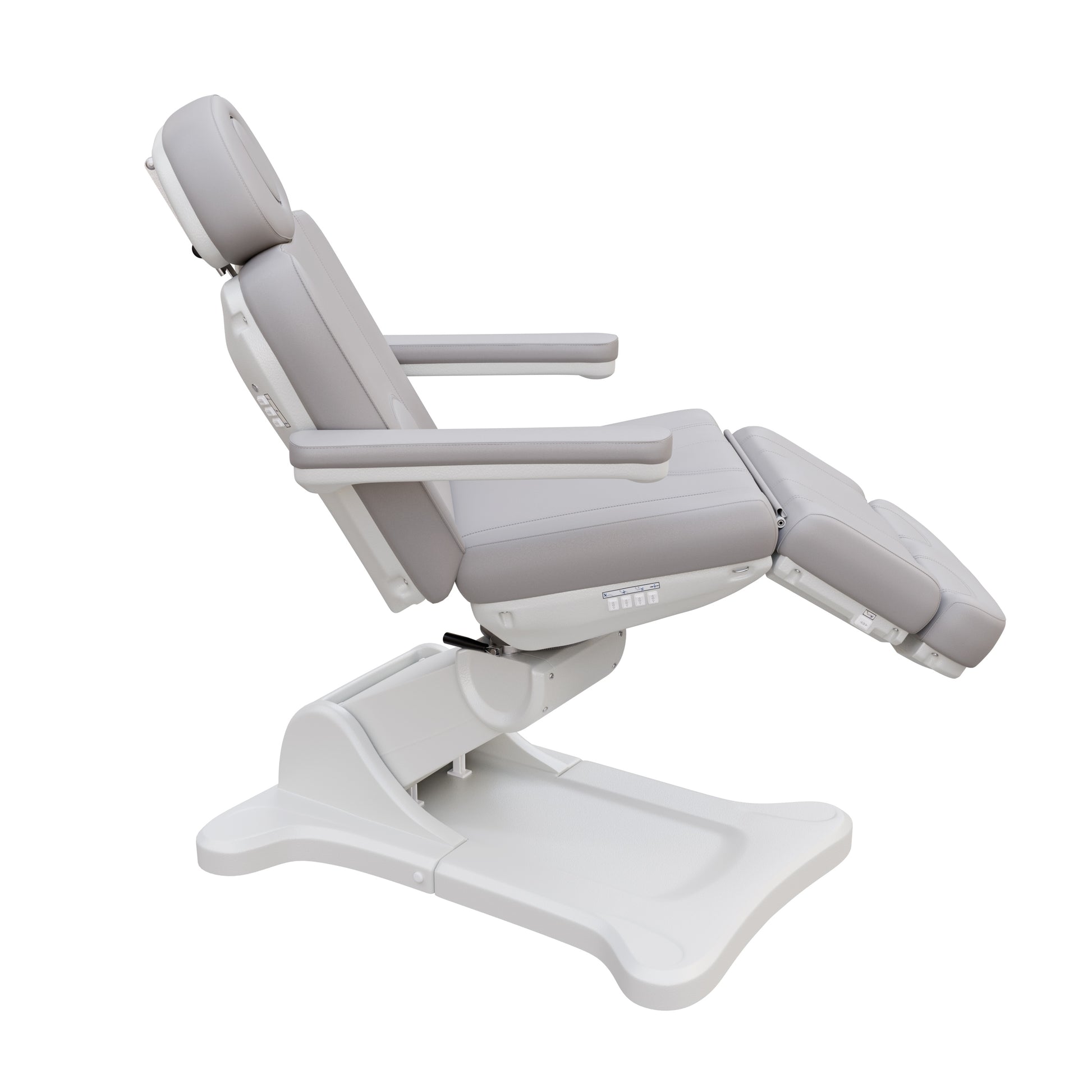 Spa Numa SWIVEL fully electric treatment chair with 4-motor adjustment, 240-degree rotation, vegan leather upholstery, and extendable headrest for medical and esthetic procedures.