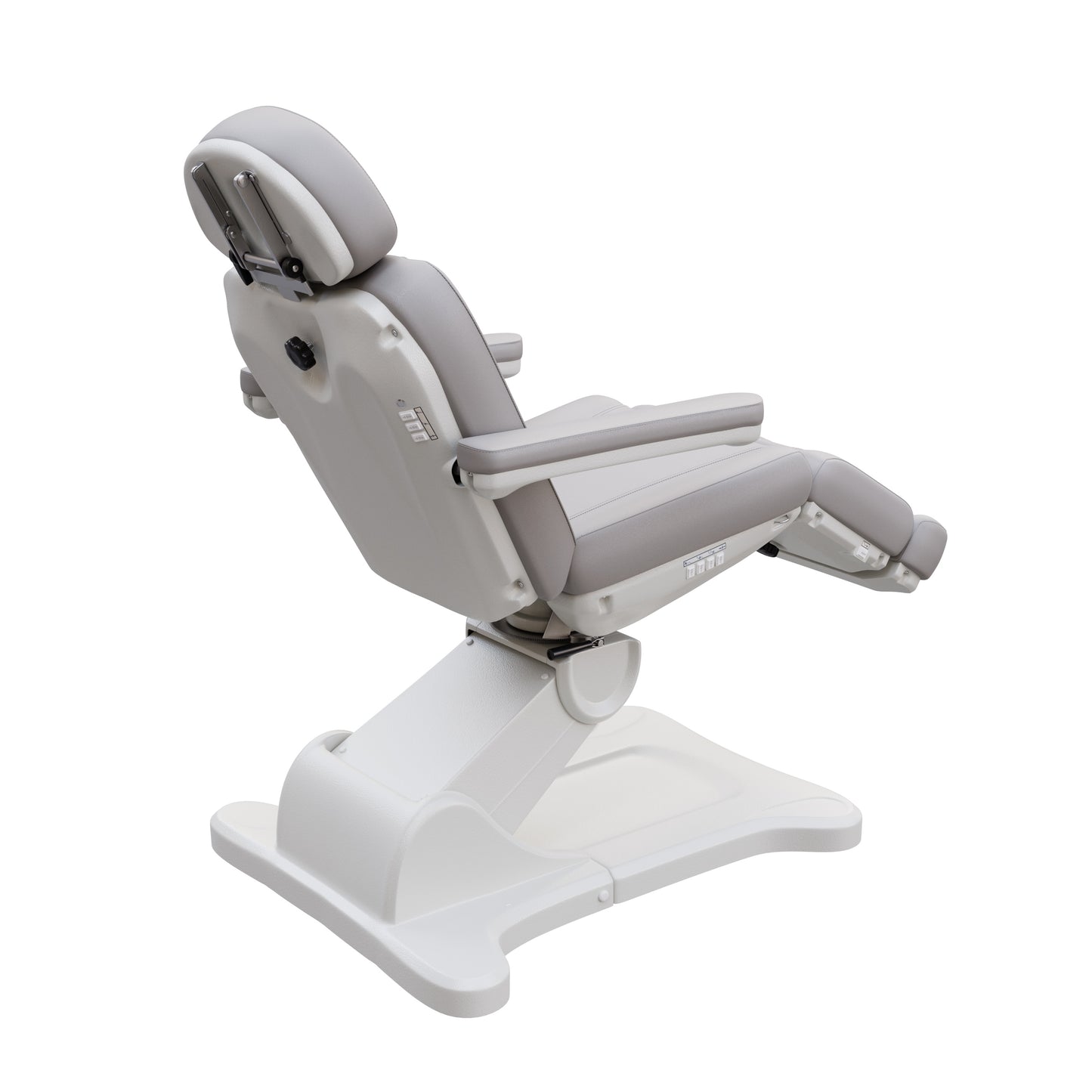 Spa Numa SWIVEL fully electric treatment chair with 4-motor adjustment, 240-degree rotation, vegan leather upholstery, and extendable headrest for medical and esthetic procedures.