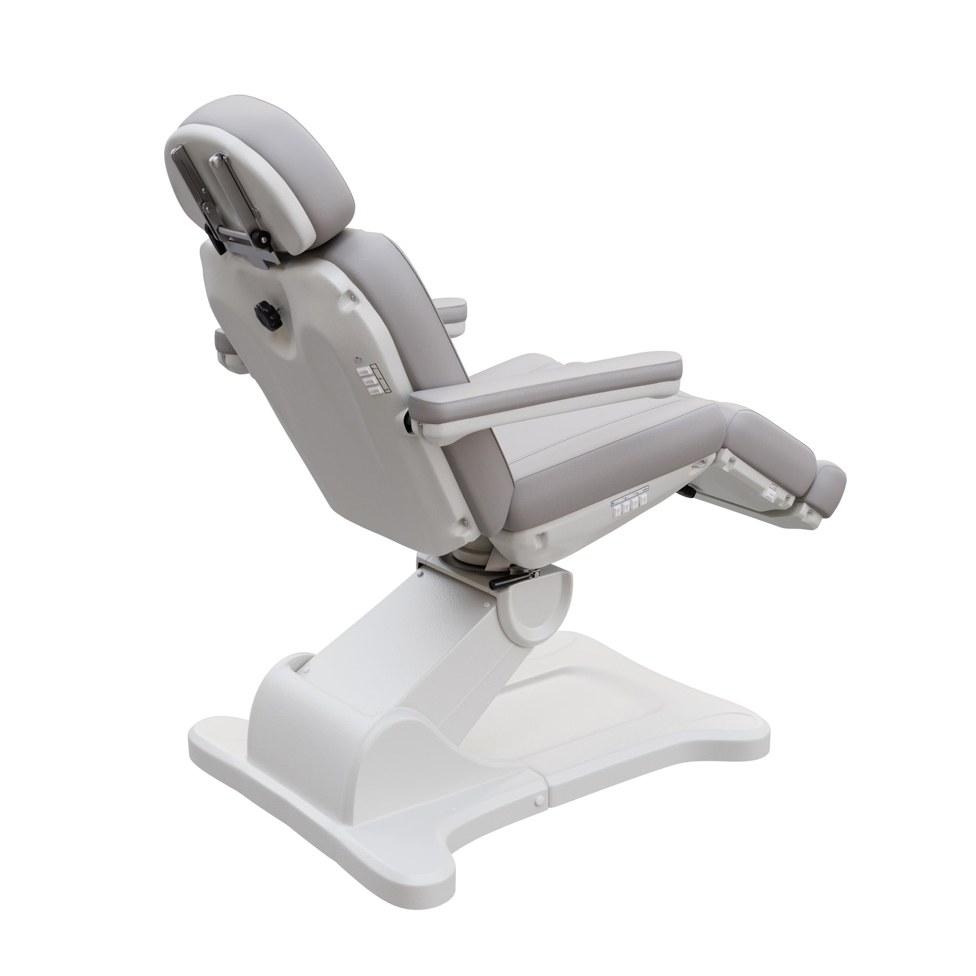 Spa Numa SWIVEL fully electric treatment chair with 4-motor adjustment, 240-degree rotation, vegan leather upholstery, and extendable headrest for medical and esthetic procedures.