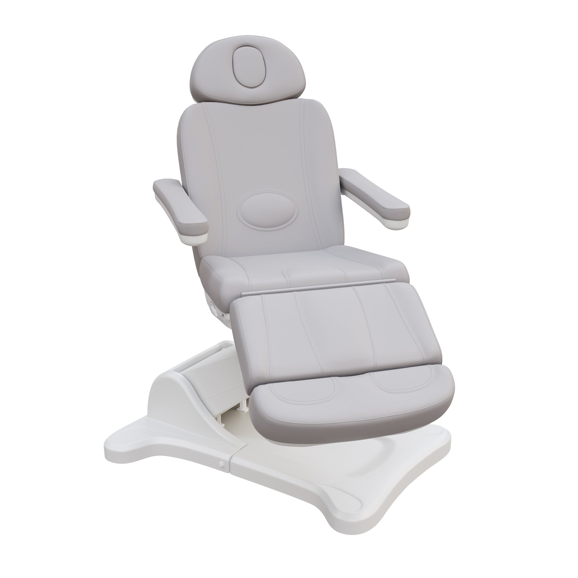 Spa Numa SWIVEL fully electric treatment chair with 4-motor adjustment, 240-degree rotation, vegan leather upholstery, and extendable headrest for medical and esthetic procedures.