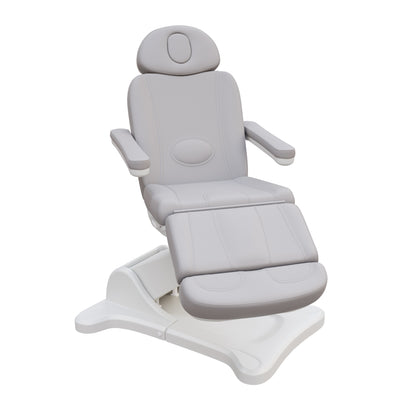 Spa Numa SWIVEL fully electric treatment chair with 4-motor adjustment, 240-degree rotation, vegan leather upholstery, and extendable headrest for medical and esthetic procedures.