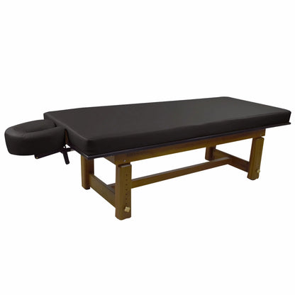 Solterra teak massage table by TouchAmerica with smooth finish and easy maintenance