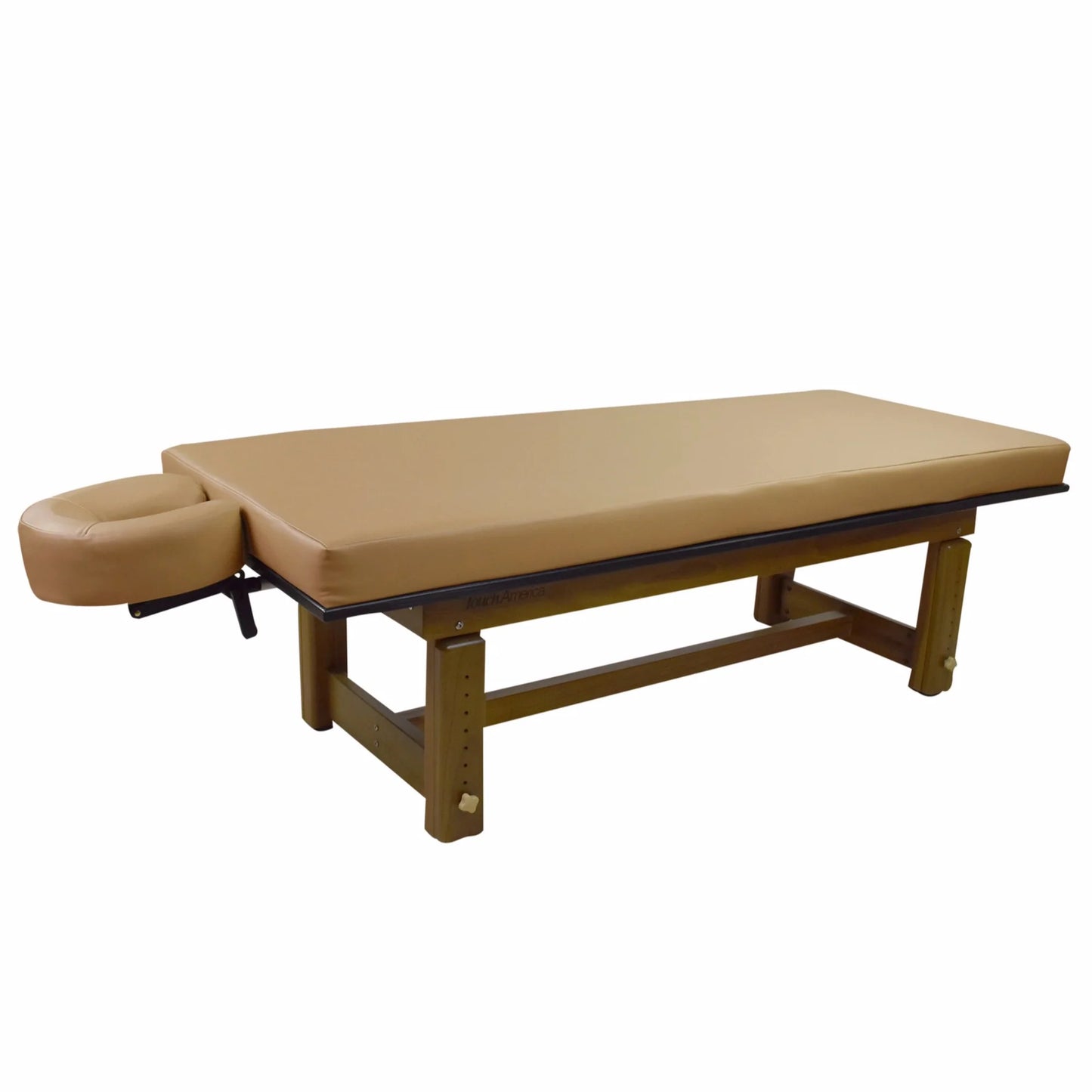 TouchAmerica Solterra teak massage table with premium craftsmanship for spa professionals