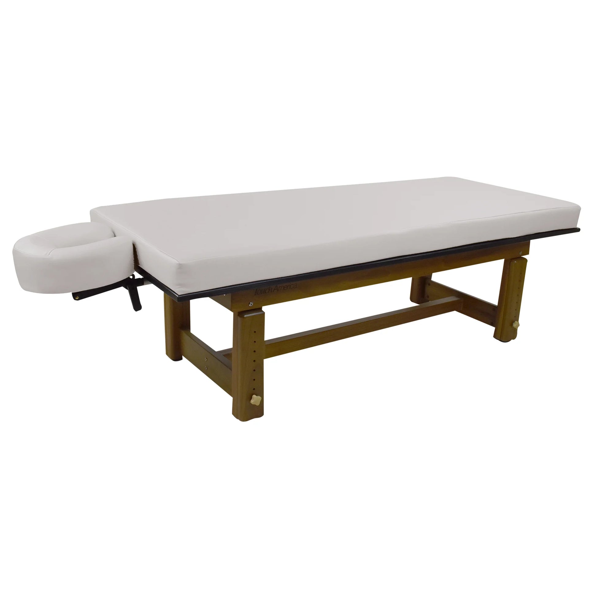 Sturdy teak massage table Solterra model designed by TouchAmerica for long-lasting durability