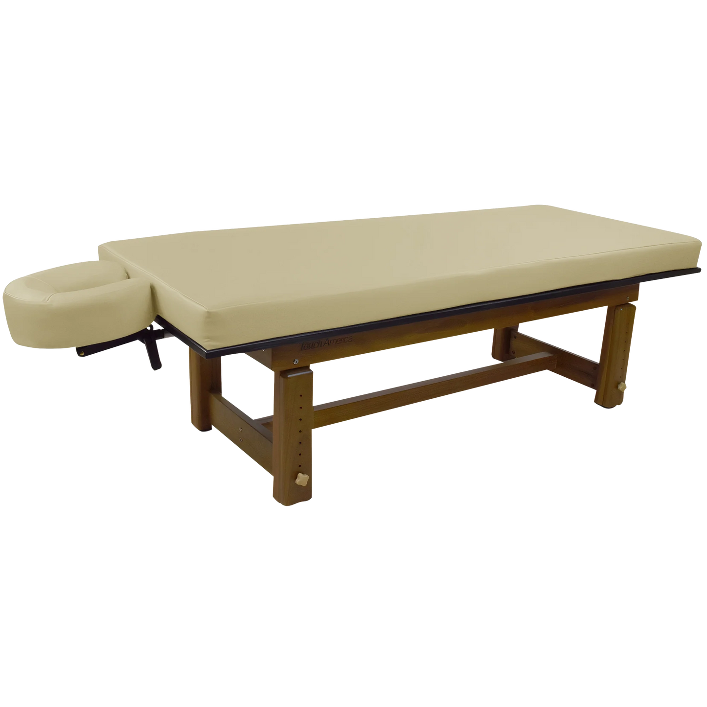 Sturdy teak massage table Solterra model designed by TouchAmerica for long-lasting durability