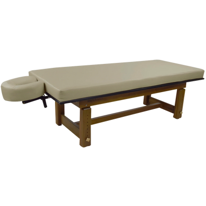Professional Solterra teak massage table by TouchAmerica with ergonomic support