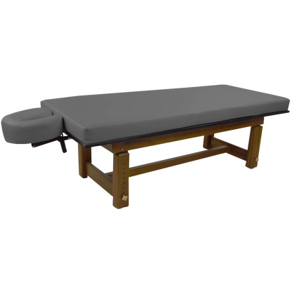 Solterra teak massage table by TouchAmerica with smooth finish and easy maintenance