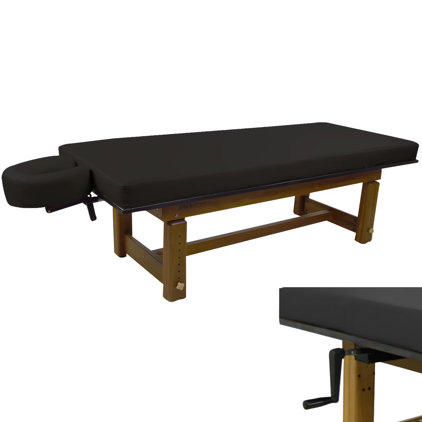 Sturdy teak massage table Solterra model designed by TouchAmerica for long-lasting durability