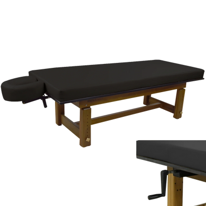 Sturdy teak massage table Solterra model designed by TouchAmerica for long-lasting durability