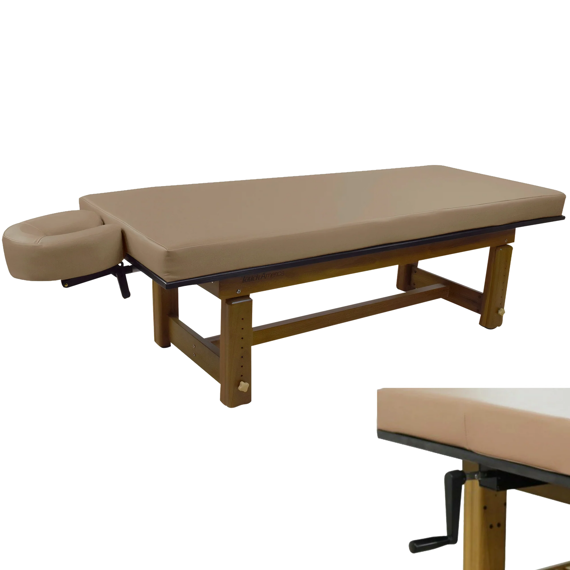 Professional Solterra teak massage table by TouchAmerica with ergonomic support