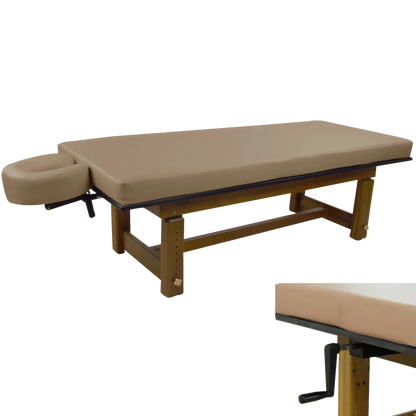 Professional Solterra teak massage table by TouchAmerica with ergonomic support