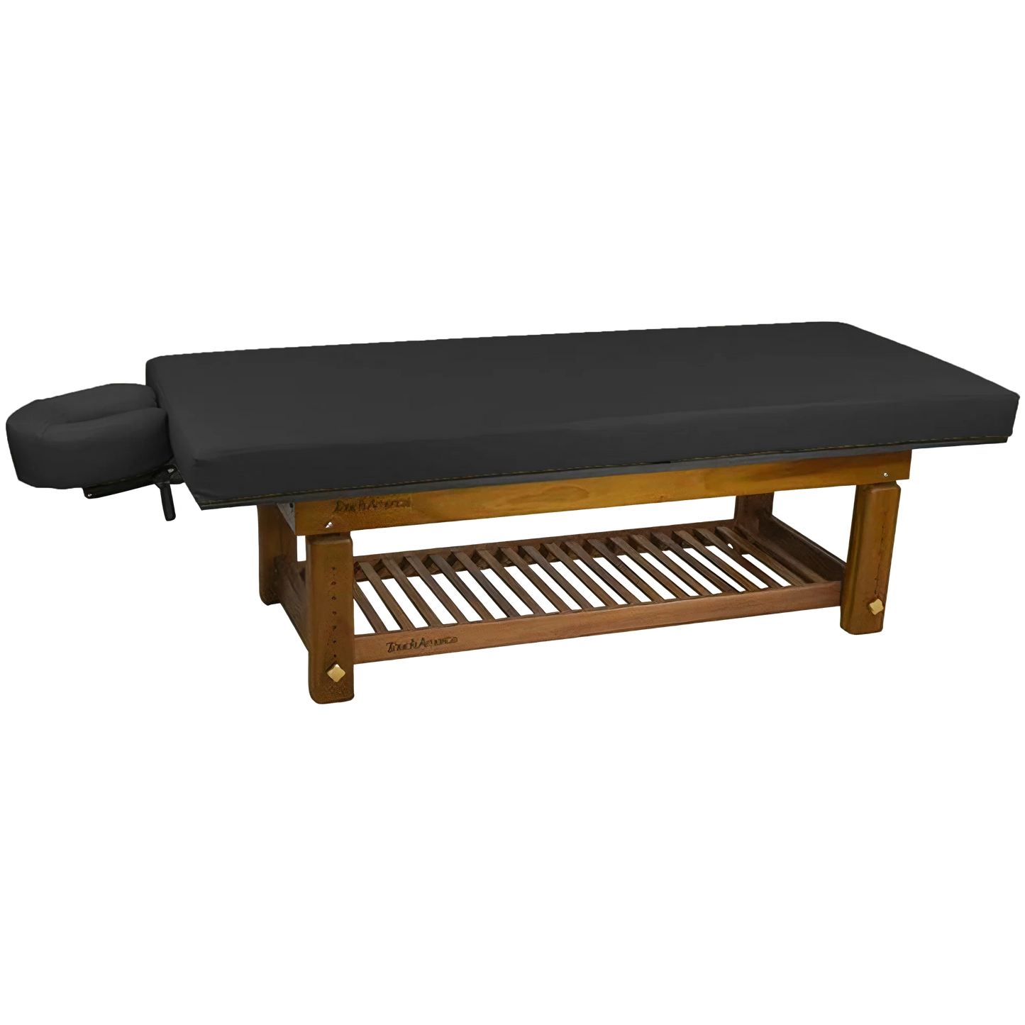 TouchAmerica Solterra teak massage table with premium craftsmanship for spa professionals