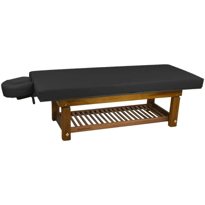 TouchAmerica Solterra teak massage table with premium craftsmanship for spa professionals