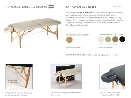 TouchAmerica MBW Portable Massage Table