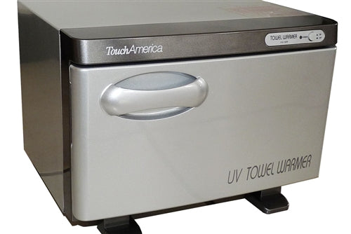 Compact TouchAmerica hot towel warmer cabinet for professional spas