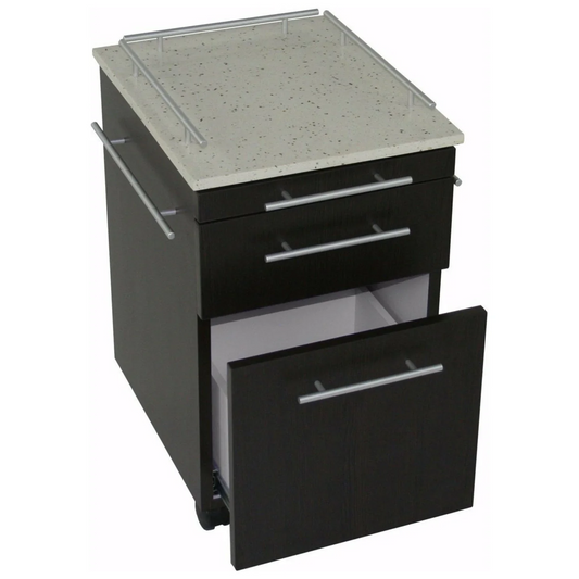 TouchAmerica Deluxe Pedicure Cart with storage drawers for spa organization