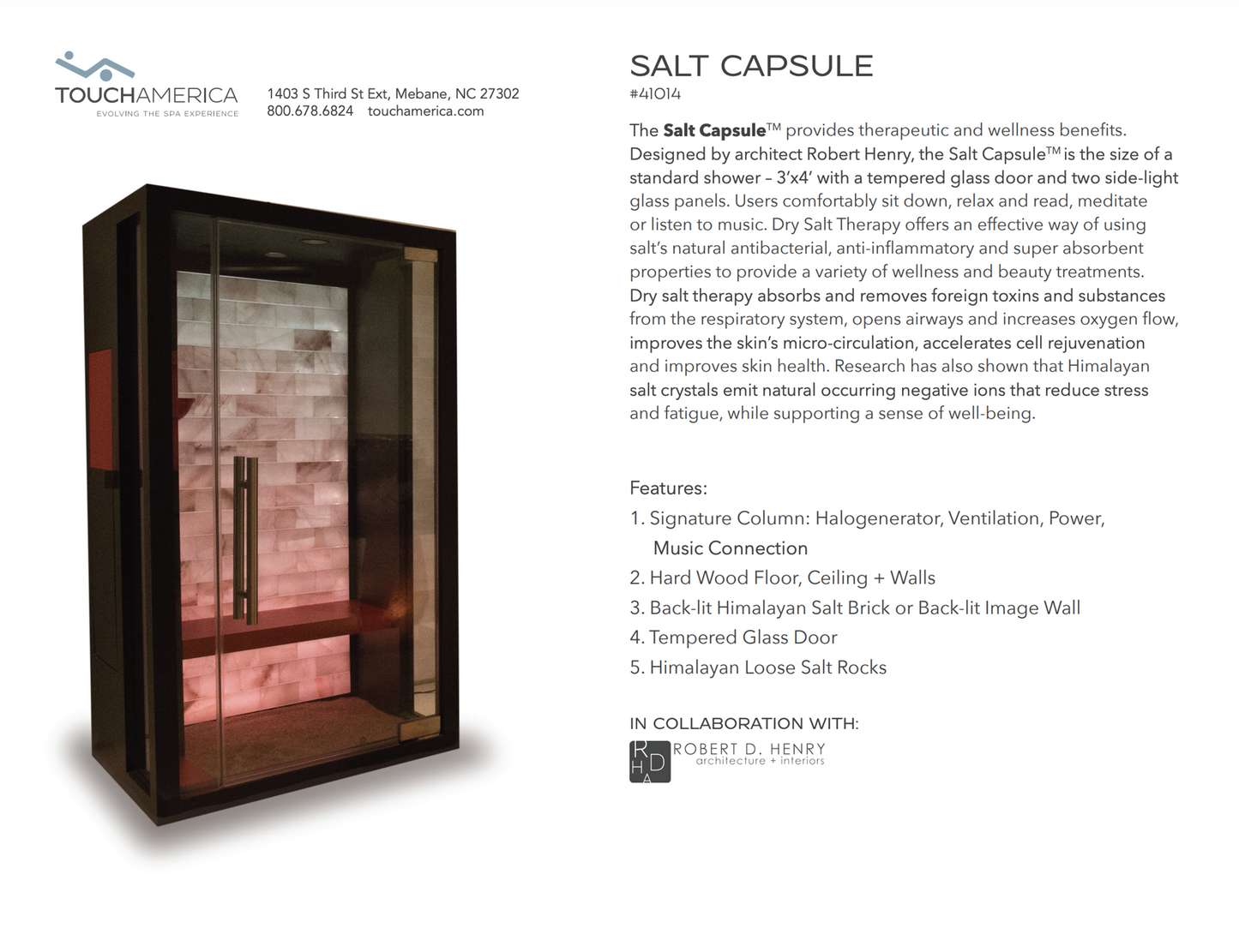 TouchAmerica Halotherapy Salt Capsule