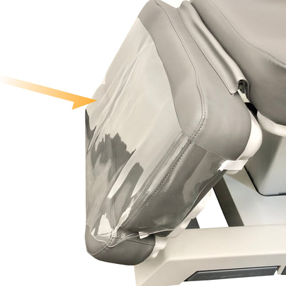 clear vinyl footrest cover on spa numa treatment chair transparent protection